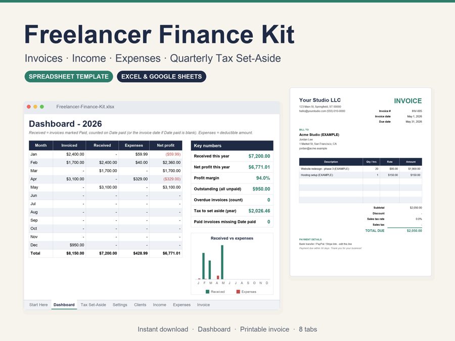 Freelancer Finance Kit preview