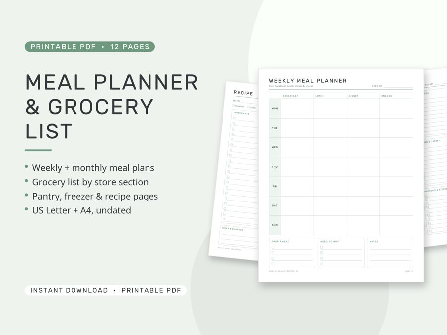 Meal Planner Printables preview