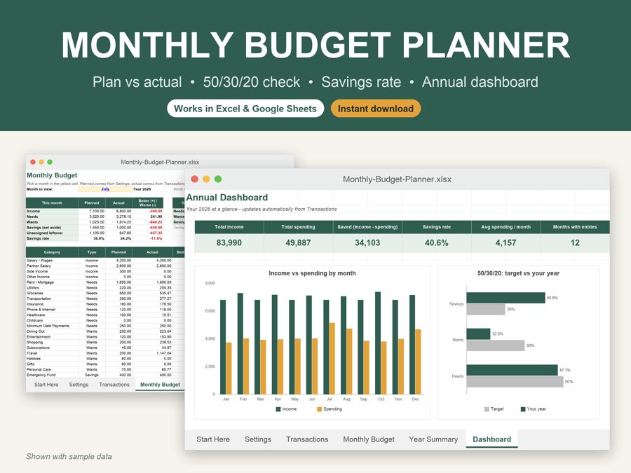 Monthly Budget Planner preview