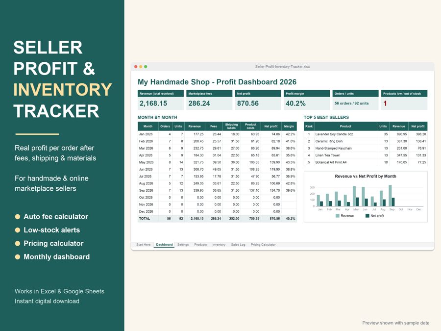 Seller Profit & Inventory Tracker preview
